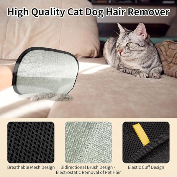 2PCS Double-Sided Pet Grooming Gloves